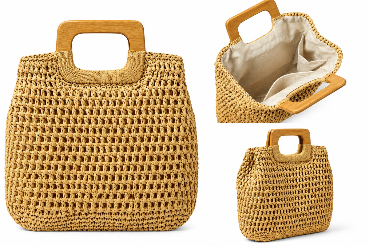 Bolso Grande Bambu y Mar