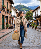 Bolso Grande Bambu y Mar